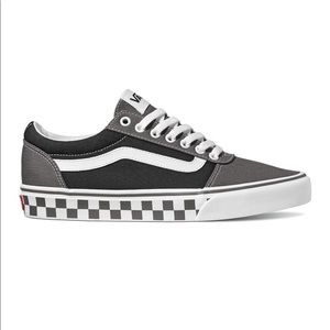 Vans Ward Checkered Tape Pewter Black Sneakers!